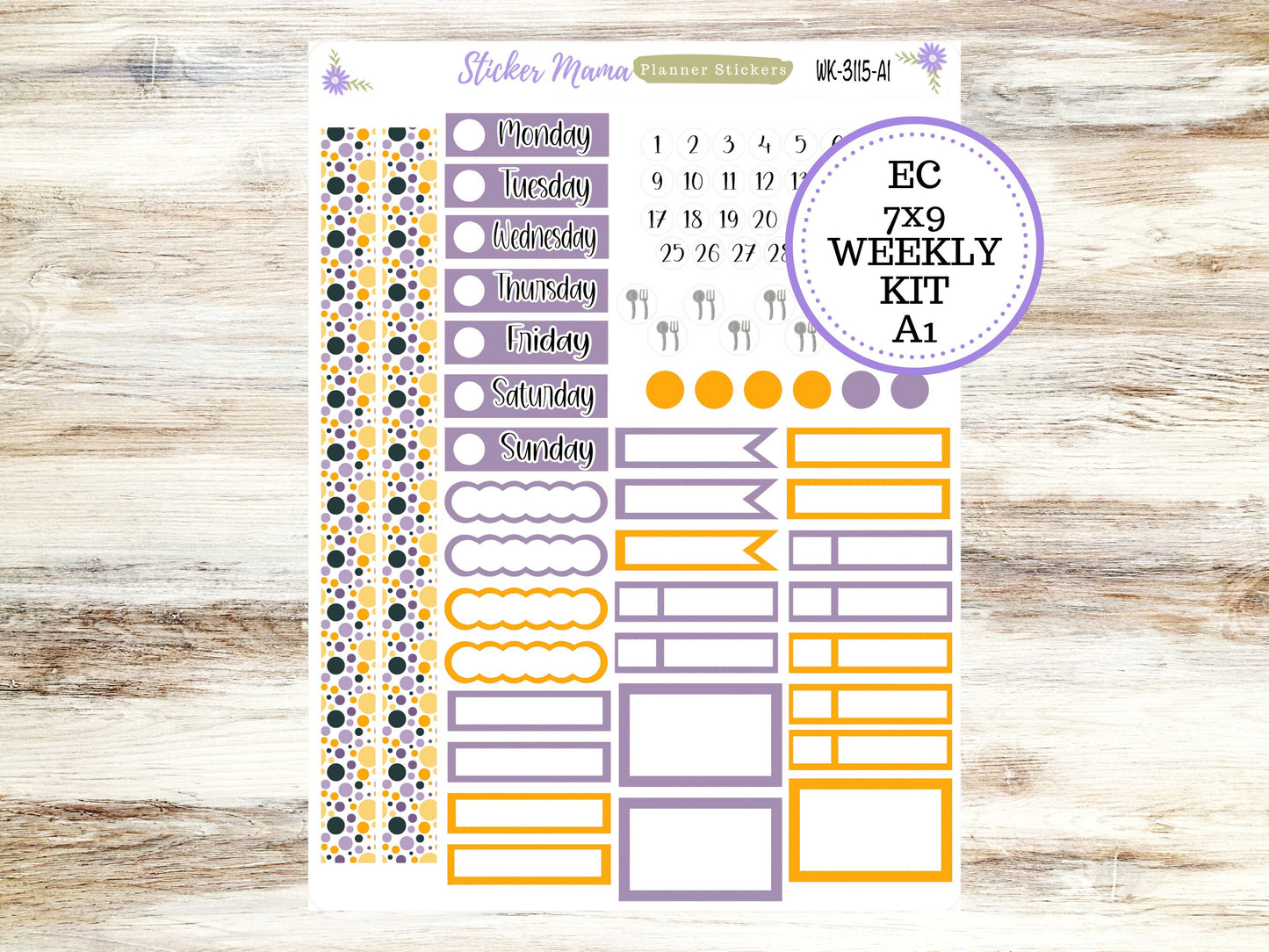 ERIN CONDREN WK-3115- Spooky Palette  || Weekly Planner Kit || Erin Condren || Hourly Planner Kit || Vertical Planner Kit