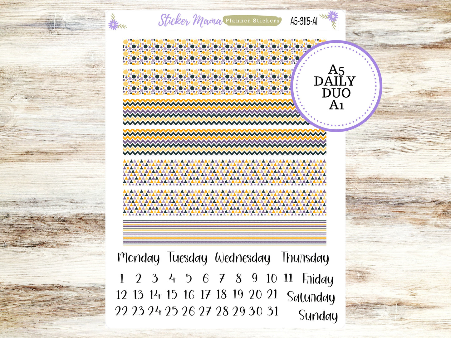 A5-DAILY DUO-Kit #3116  || Pumpkin Spice  || Planner Stickers - Daily Duo A5 Planner - Daily Duo Stickers - Daily Planner