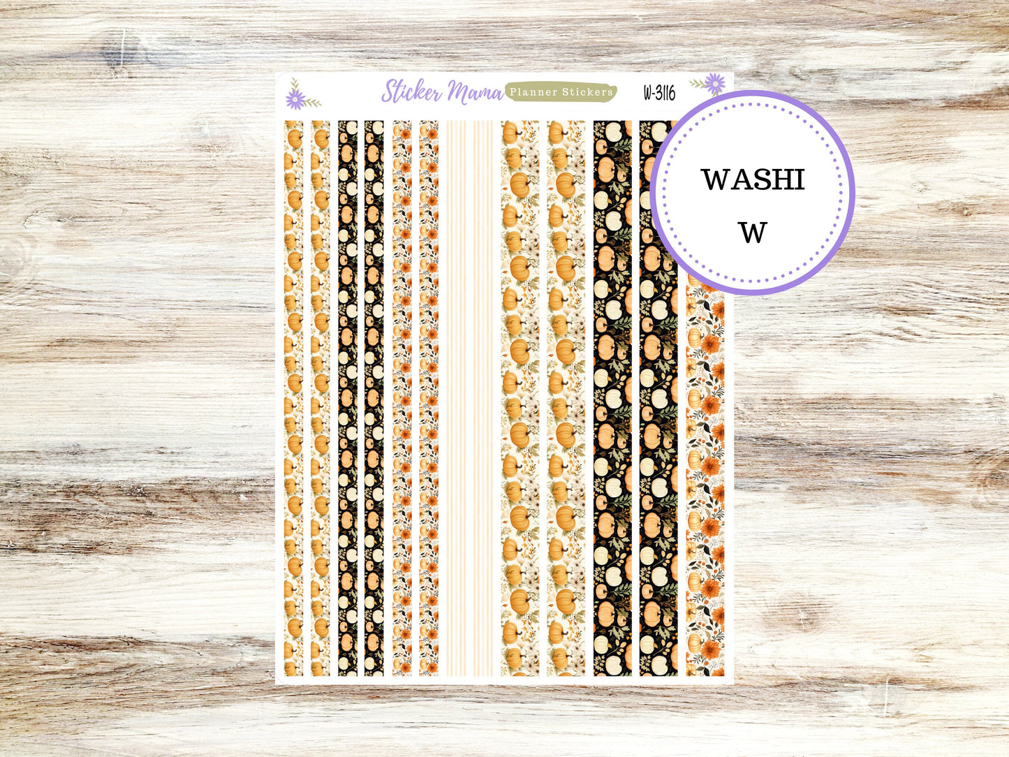 WASHI PLANNER STICKERS || 3116 || Pumpkin Spice || Washi Stickers || Planner Stickers || Washi for Planners