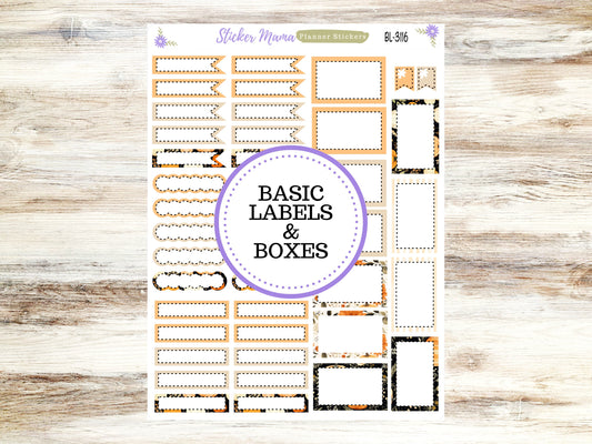 BL-3116 ||  Pumpkin Spice Stickers ||  Basic Label Stickers -  - Half Boxes - Planner Stic