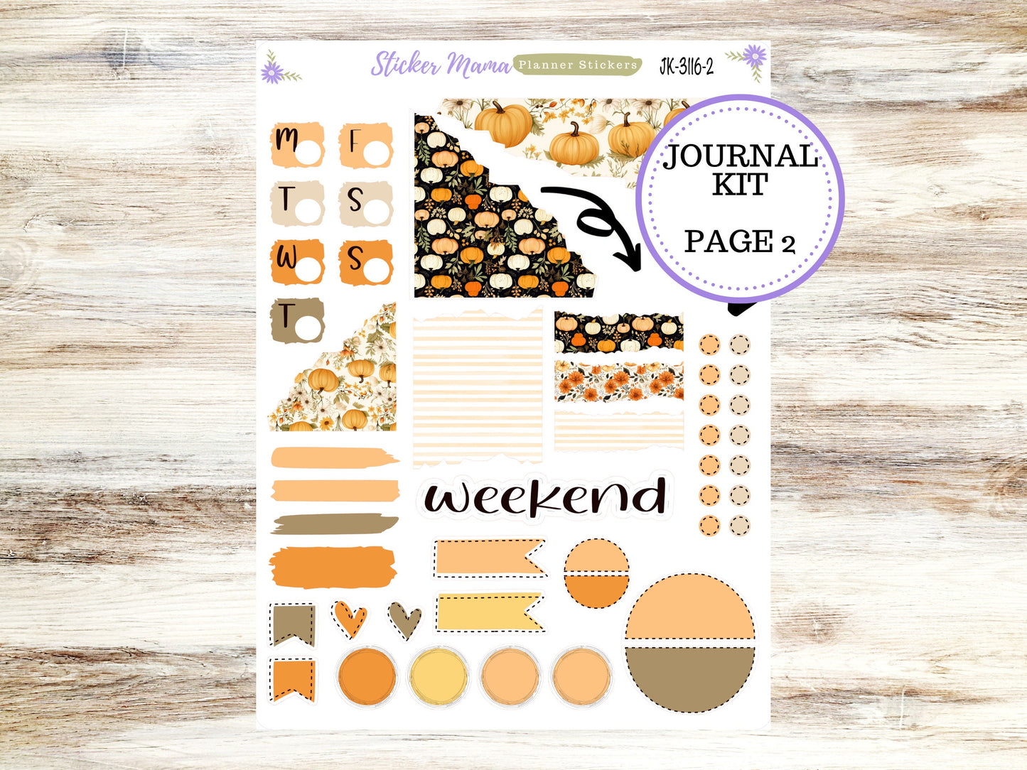 JOURNALING KIT  || #3116 ||  Pumpkin Spice  || Journal Planner || Planner Stickers || Journal Stickers