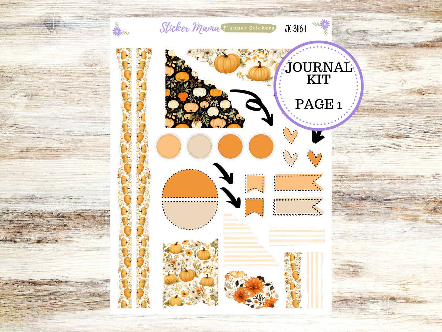 JOURNALING KIT  || #3116 ||  Pumpkin Spice  || Journal Planner || Planner Stickers || Journal Stickers