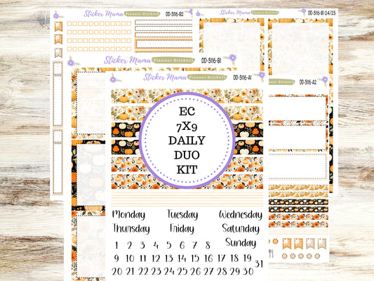 ERIN CONDREN Daily Duo 7x9-Kit #3116 || Pumpkin Spice || Erin Condren Planner Stickers - Daily Duo 7x9 Planner - Daily Duo Stickers