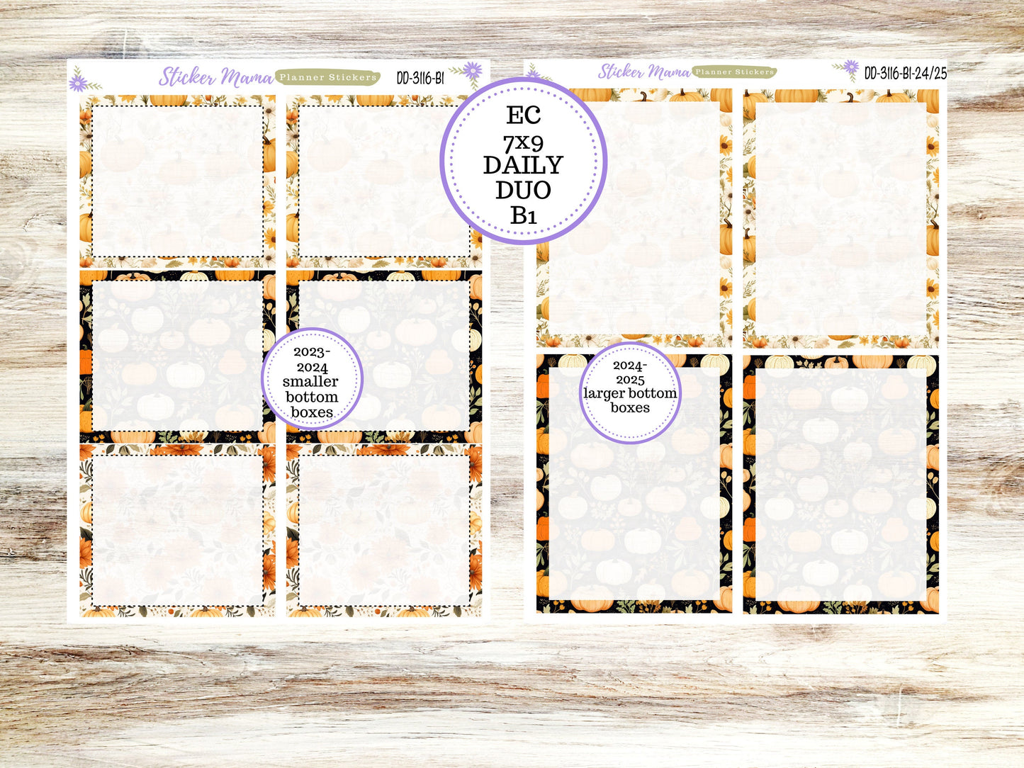 ERIN CONDREN Daily Duo 7x9-Kit #3116 || Pumpkin Spice || Erin Condren Planner Stickers - Daily Duo 7x9 Planner - Daily Duo Stickers