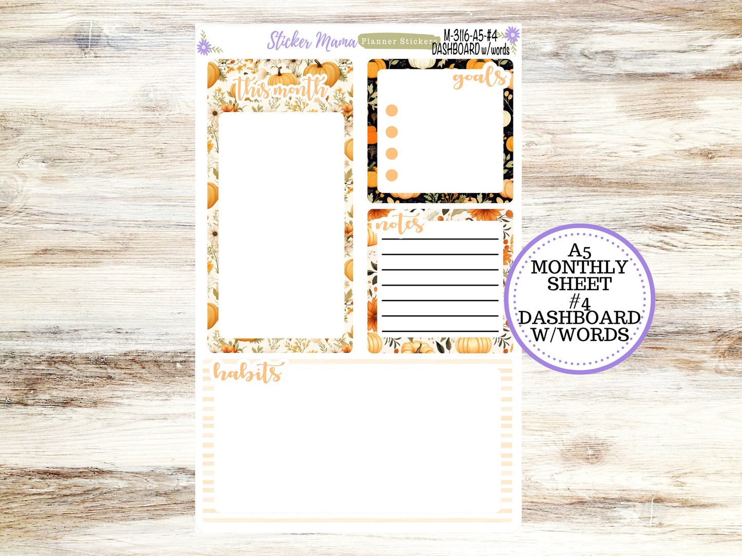 ERIN CONDREN Monthly Kit-3116 || A5 || Pumpkin Spice Stickers  || - ec November Monthly Kit - November Monthly Planner Kits - Monthly Pages