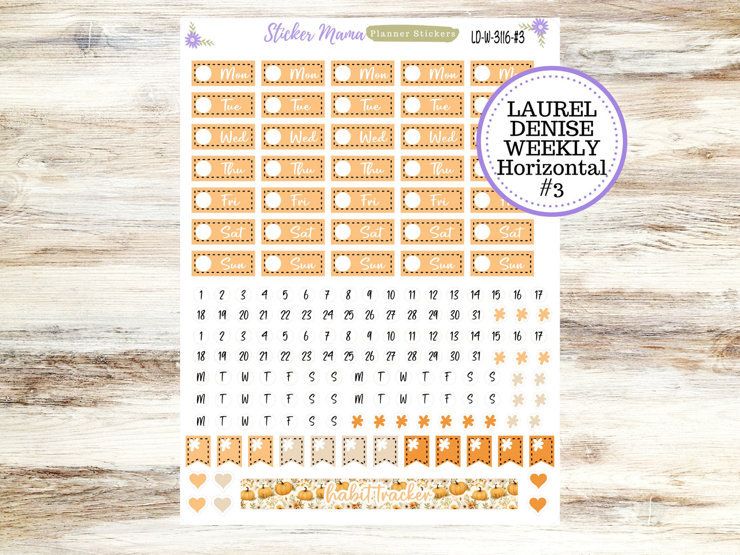 LAUREL DENISE PLANNER Kit #3116 || Laurel Denise Kit || Laurel Denise Stickers || Laurel Denise Horizontal Vertical || November