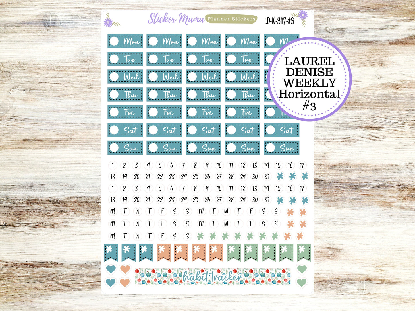 LAUREL DENISE PLANNER Kit #3117 || Laurel Denise Kit || Laurel Denise Stickers || Laurel Denise Horizontal Vertical || December