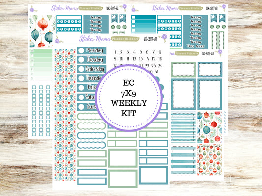 WK-3117- Merry Ornaments  || Weekly Planner Kit || Erin Condren || Hourly Planner Kit || Vertical Planner Kit