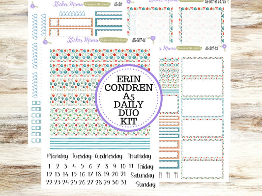 A5-DAILY DUO-Kit #3117  || Merry Ornaments  || Planner Stickers - Daily Duo A5 Planner - Daily Duo Stickers - Daily Planner