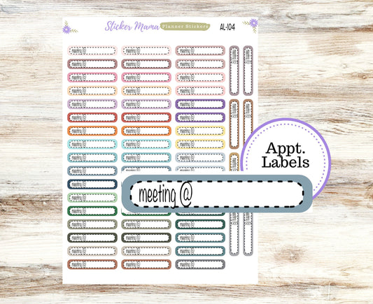 AL-104 || MEETING APPOINTMENT Labels || Planner Stickers || Labels Sticker || Meeting Appointment Stickers