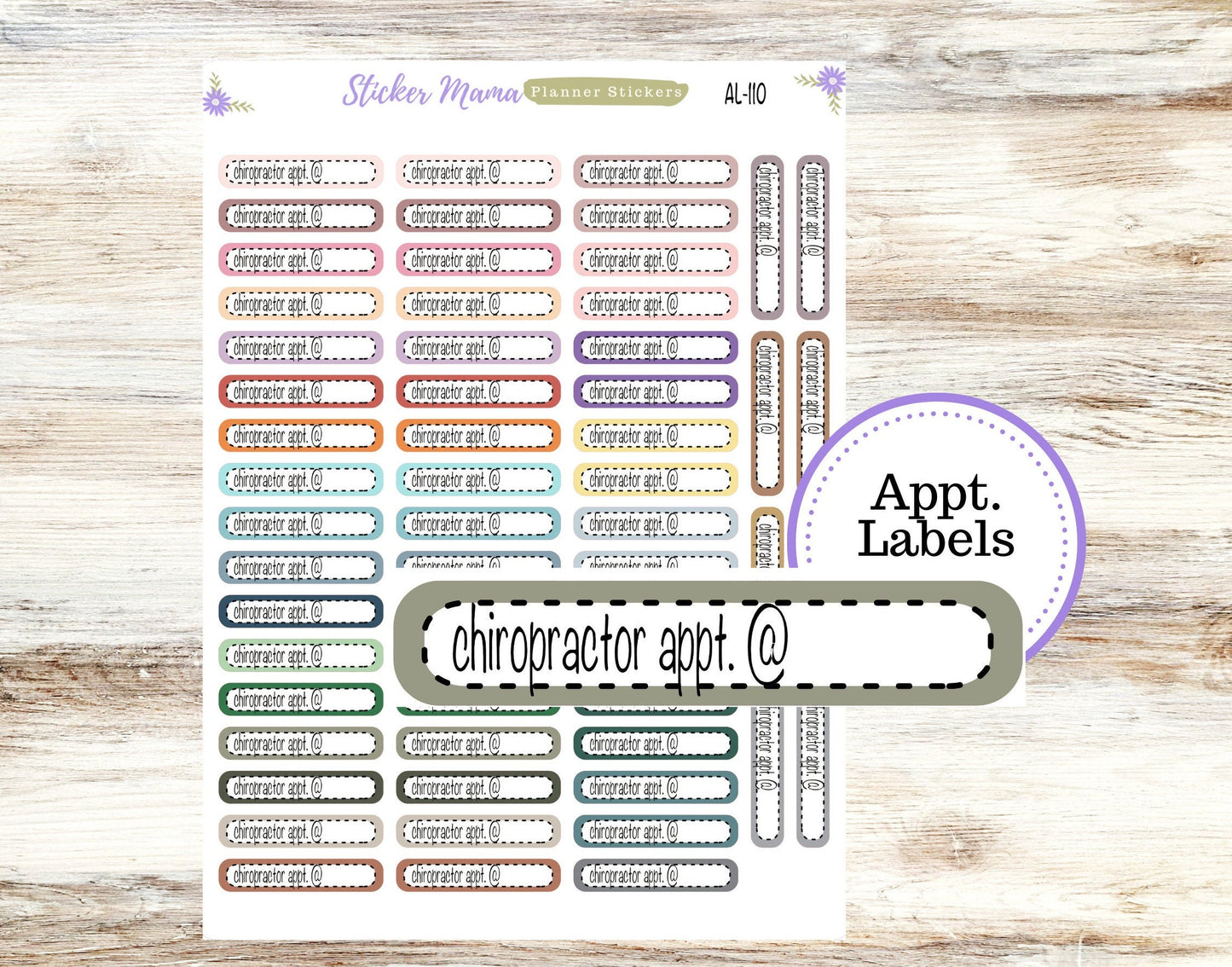 AL-110 || CHIROPRACTOR APPOINTMENT Labels || Planner Stickers || Labels Sticker || Chiropractor Appointment Stickers