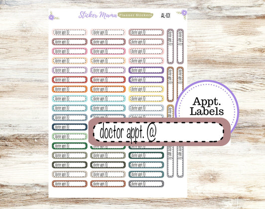 AL-101 || DOCTOR APPOINTMENT Labels || Planner Stickers || Labels Sticker || Doctor Appointment Stickers