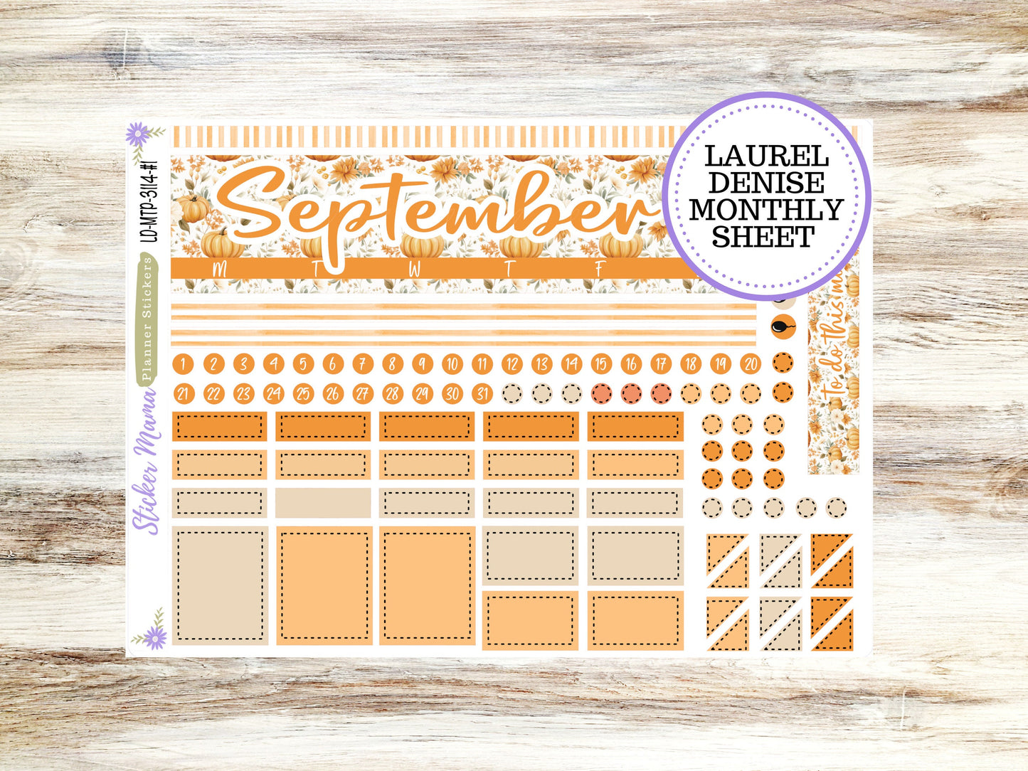 LAUREL DENISE TEACHER Planner Kit #3114 || Laurel Denise Kit || Laurel Denise Stickers || Laurel Denise Horizontal Vertical || September