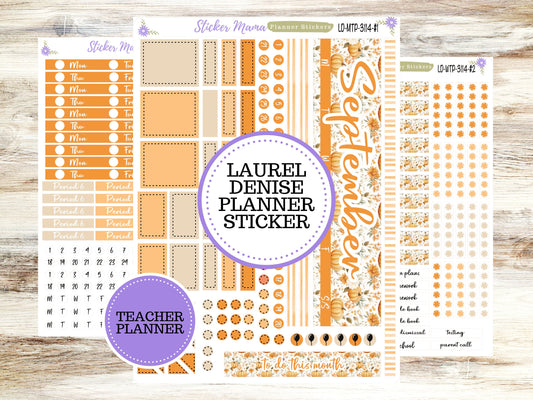 LAUREL DENISE TEACHER Planner Kit #3114 || Laurel Denise Kit || Laurel Denise Stickers || Laurel Denise Horizontal Vertical || September