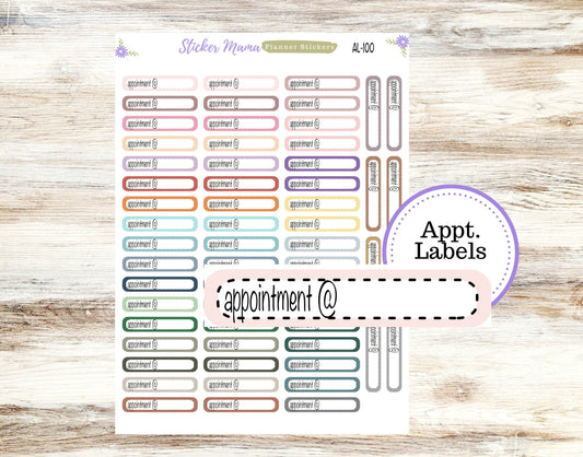 AL-100 || APPOINTMENT Labels || Planner Stickers || Labels Sticker || Appointment Stickers