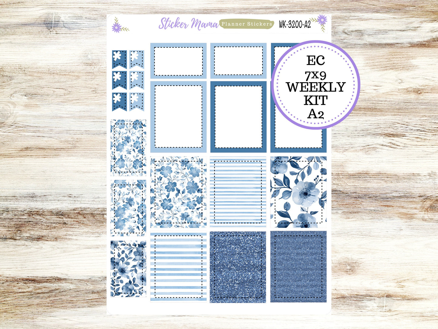 ERIN CONDREN WK-3200 || Cool Blue  || Weekly Planner Kit || Erin Condren || Hourly Planner Kit || Vertical Planner Kit