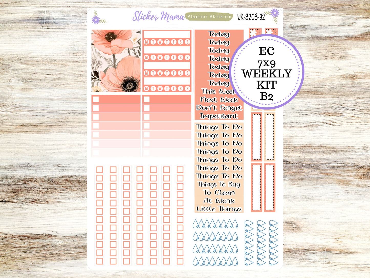 ERIN CONDREN WK-3203 || Pretty in Pink || Weekly Planner Kit || Erin Condren || Hourly Planner Kit || Vertical Planner Kit