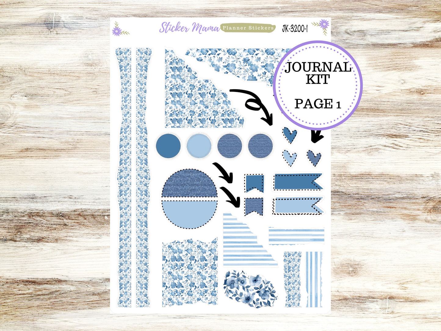 JOURNALING KIT  || #3200 || Cool Blue  || Journal Planner || Planner Stickers || Journal Stickers