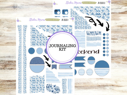 JOURNALING KIT  || #3200 || Cool Blue  || Journal Planner || Planner Stickers || Journal Stickers