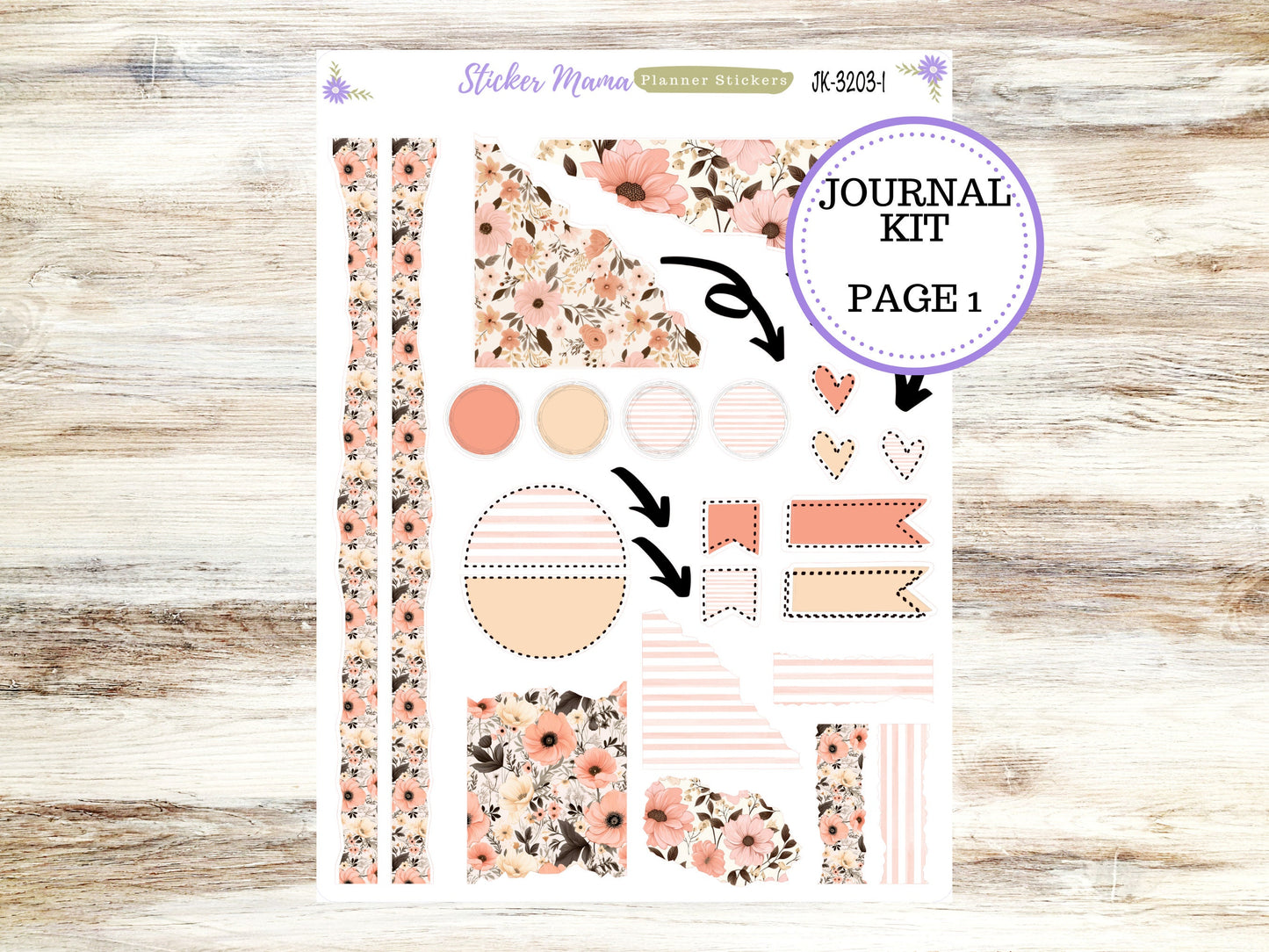 JOURNALING KIT  || #3203 || Pretty in Pink  || Journal Planner || Planner Stickers || Journal Stickers