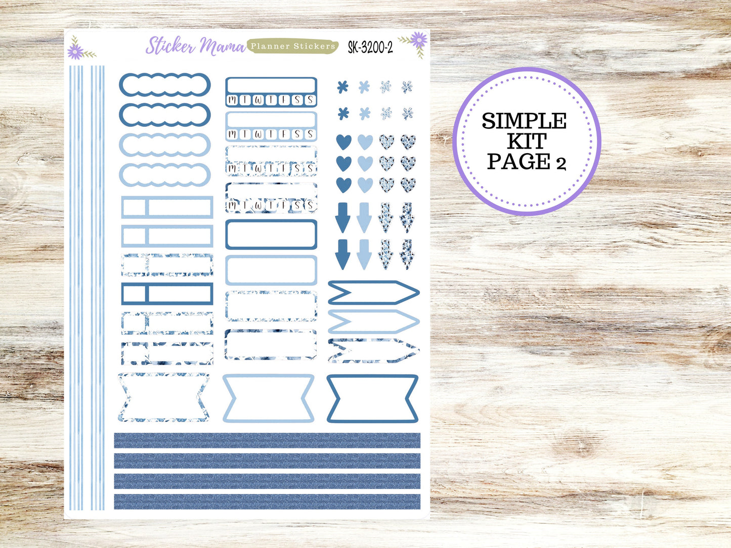 SIMPLE KIT  || #3200 || Cool Blue || Any Kind Planner || Planner Stickers || Planner Stickers