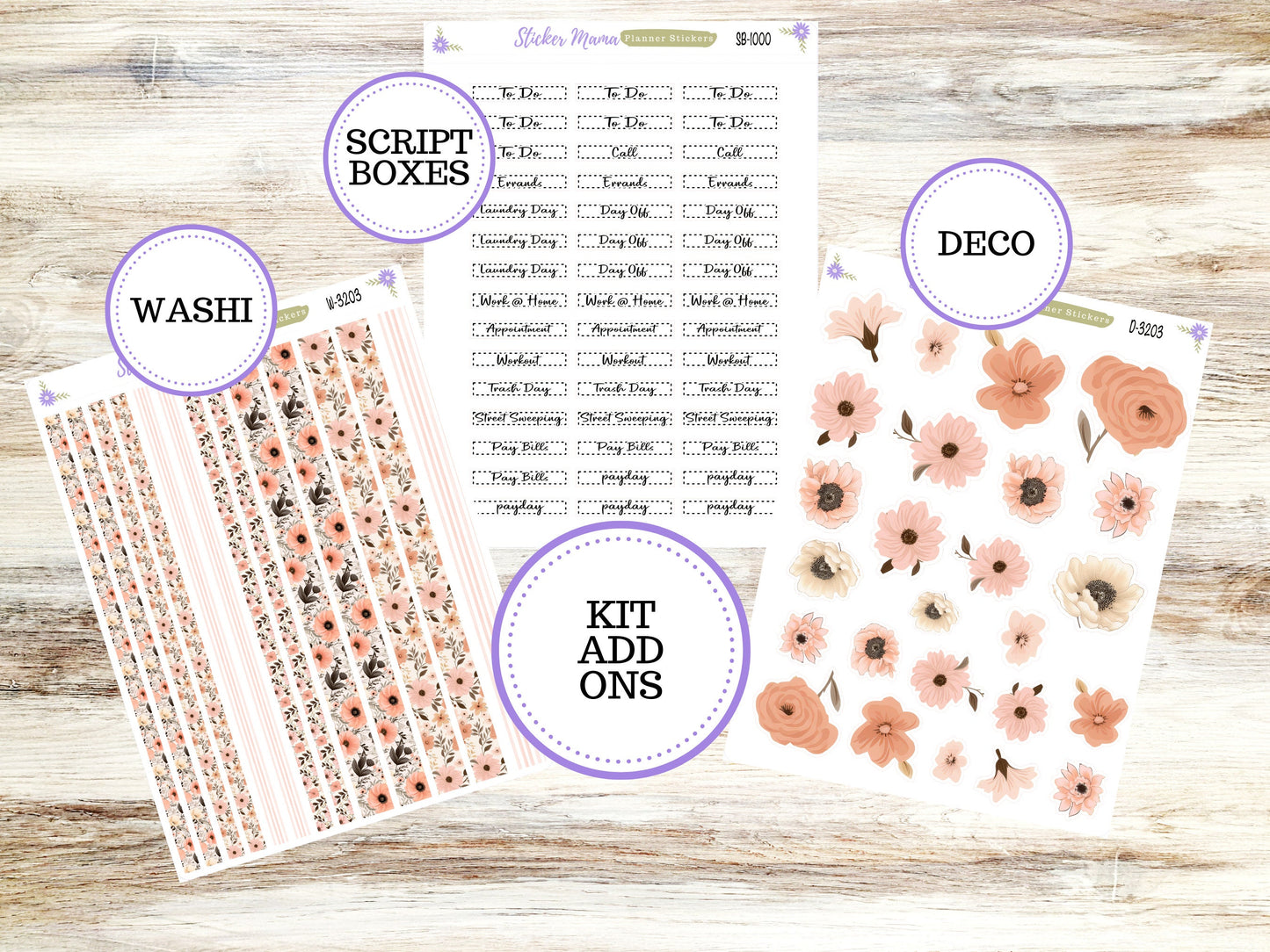 SIMPLE KIT  || #3203 || Pretty in Pink || Any Kind Planner || Planner Stickers || Planner Stickers