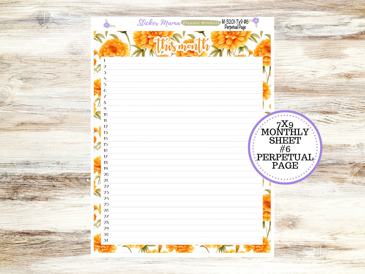 ERIN CONDREN Monthly Kit-3201 || 7X9 || Fall Colors Monthly  - 7x9 EC Any Monthly Kit - Floral Monthly Planner Kits -  Monthly