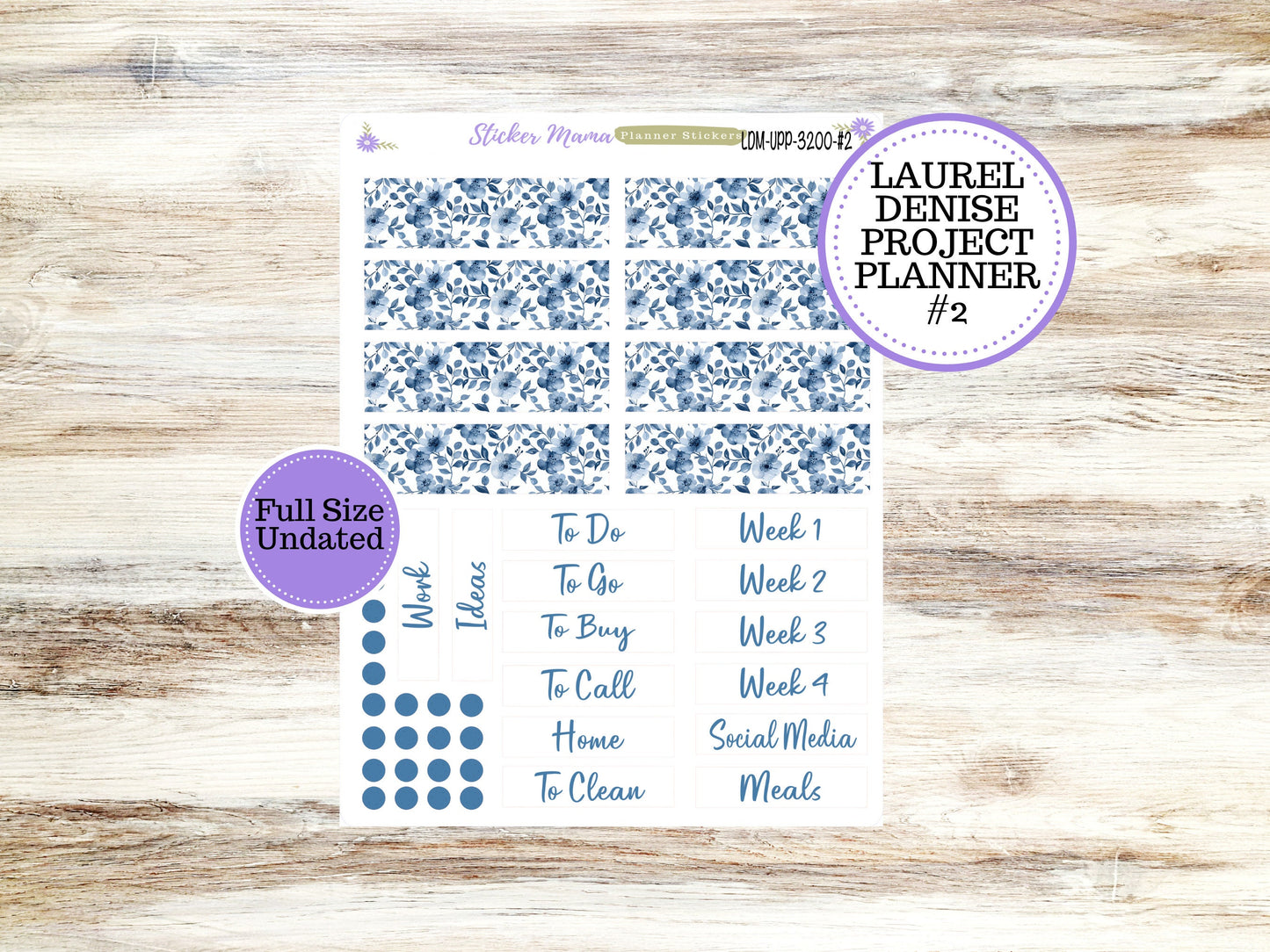 LAUREL DENISE PROJECT December Planner Kit #3200 || Cool Blue || Laurel Denise Kit || Laurel Denise Stickers ||  || Any Month ld