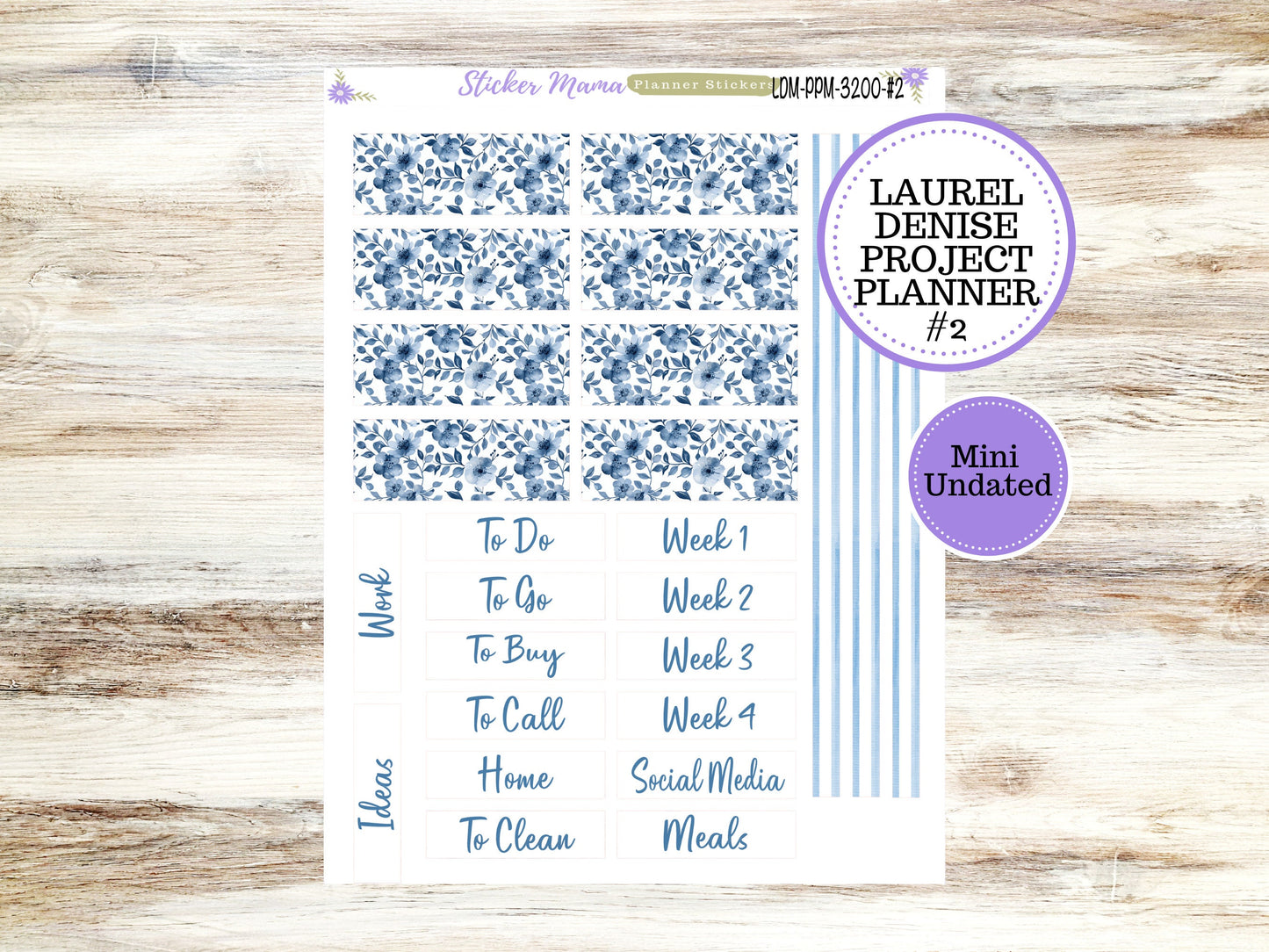 LAUREL DENISE PROJECT December Planner Kit #3200 || Cool Blue || Laurel Denise Kit || Laurel Denise Stickers ||  || Any Month ld