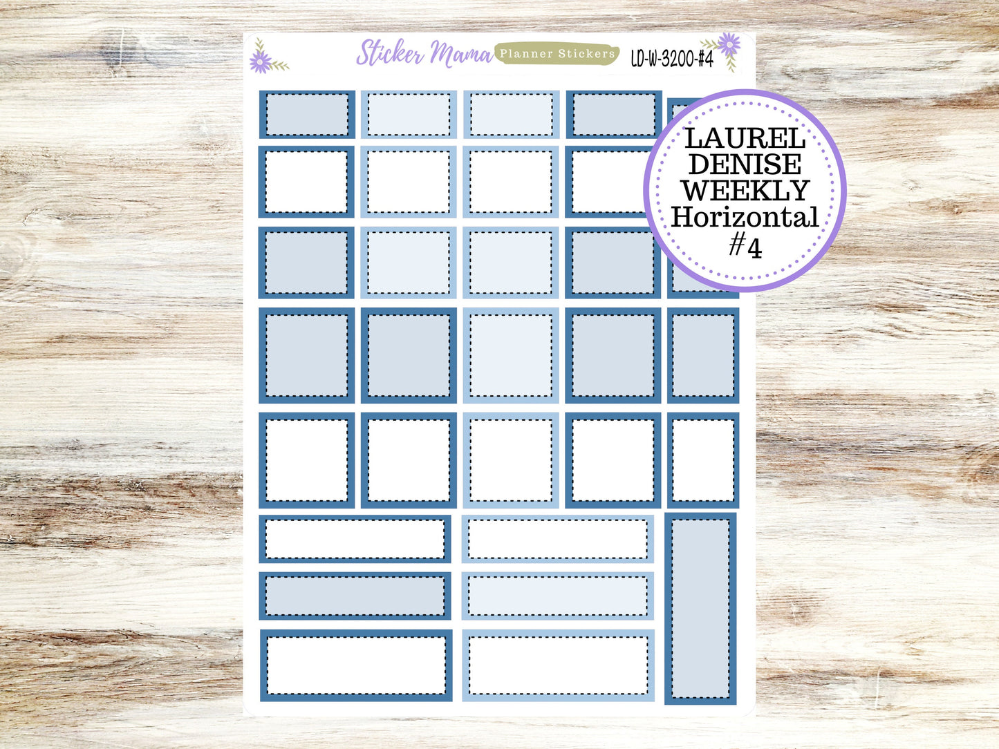 LAUREL DENISE PLANNER Kit #3200 || Laurel Denise Kit || Laurel Denise Stickers || Laurel Denise Horizontal Vertical || Cool Blue