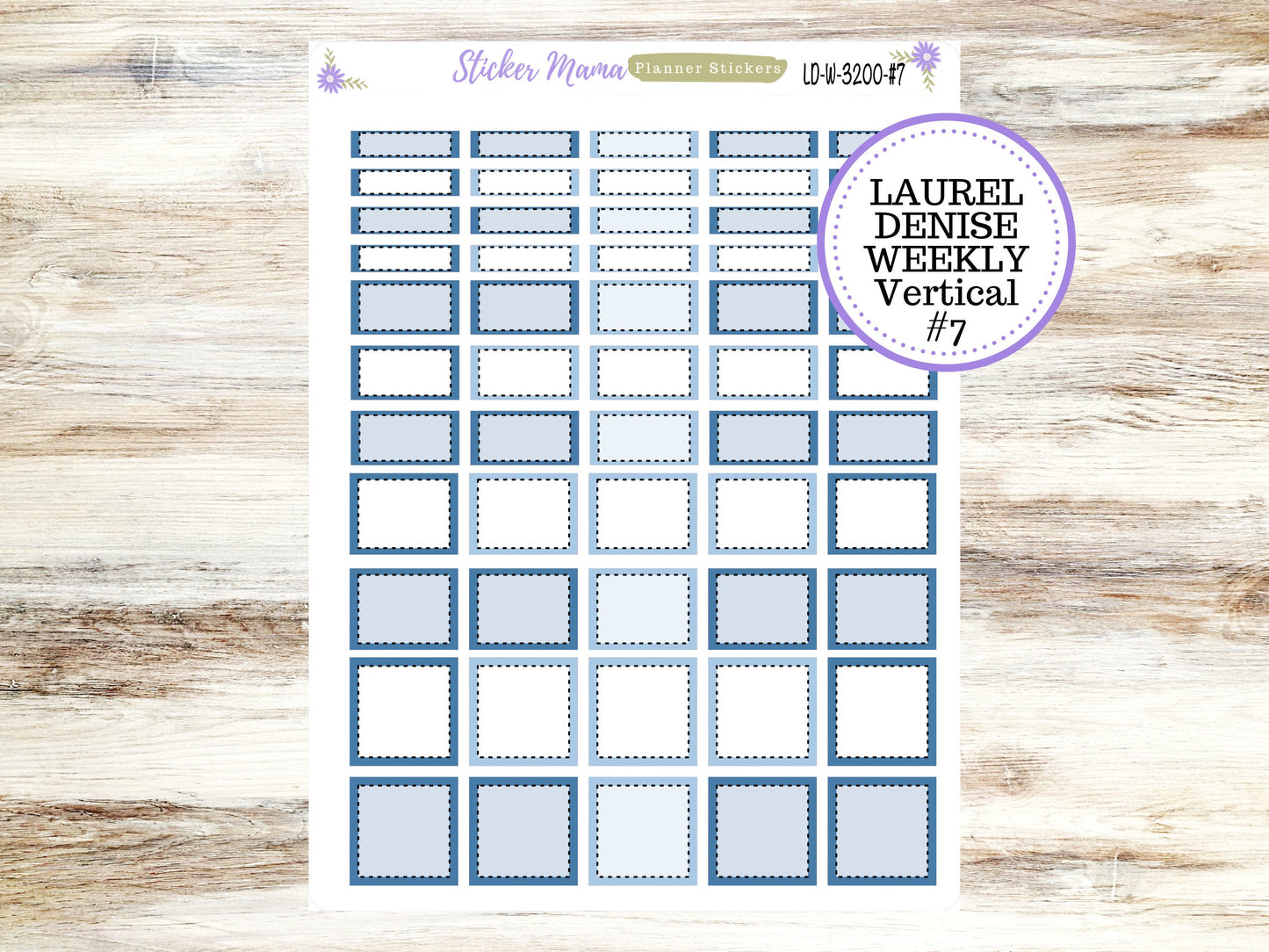 LAUREL DENISE PLANNER Kit #3200 || Laurel Denise Kit || Laurel Denise Stickers || Laurel Denise Horizontal Vertical || Cool Blue