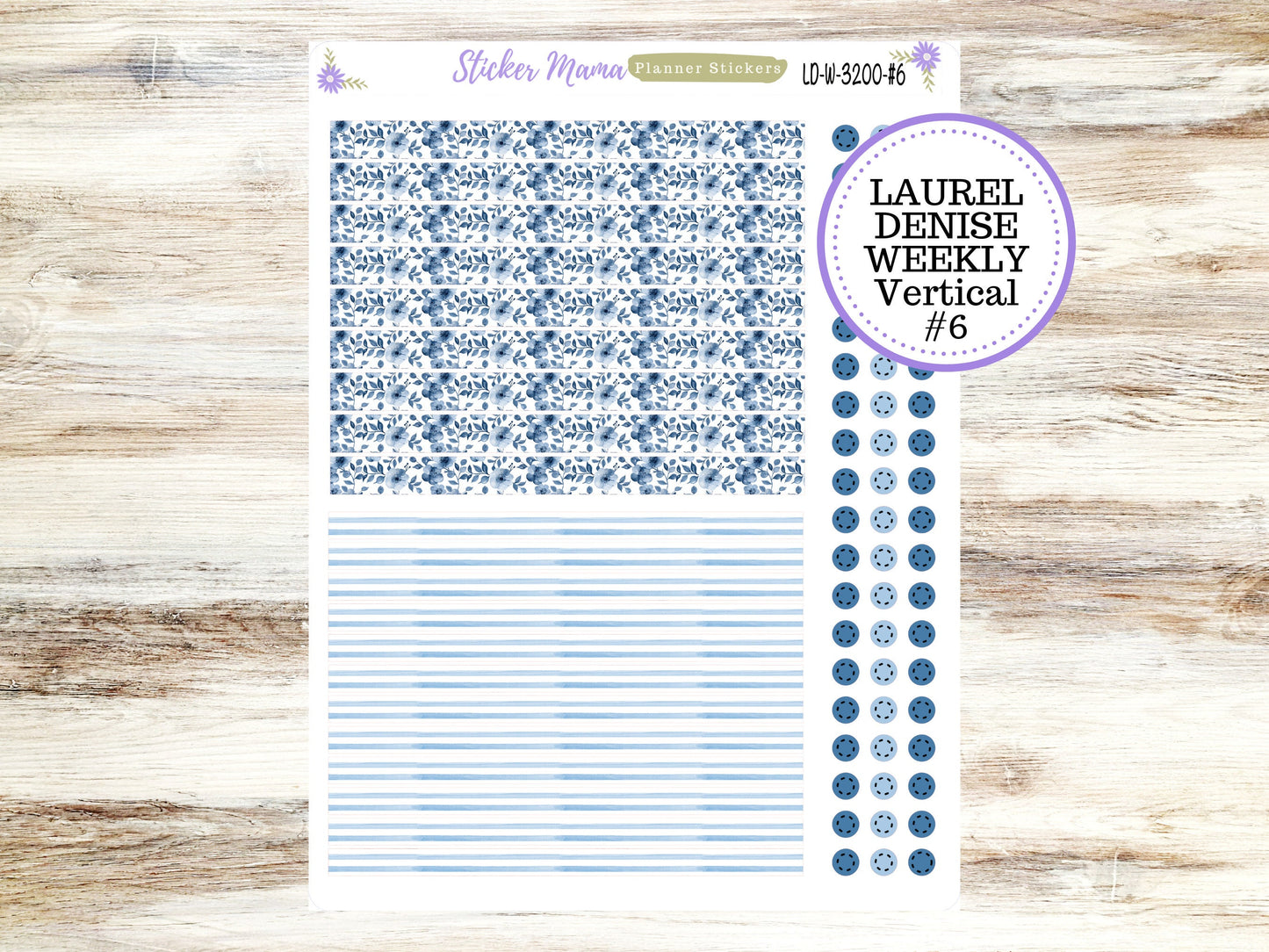 LAUREL DENISE PLANNER Kit #3200 || Laurel Denise Kit || Laurel Denise Stickers || Laurel Denise Horizontal Vertical || Cool Blue