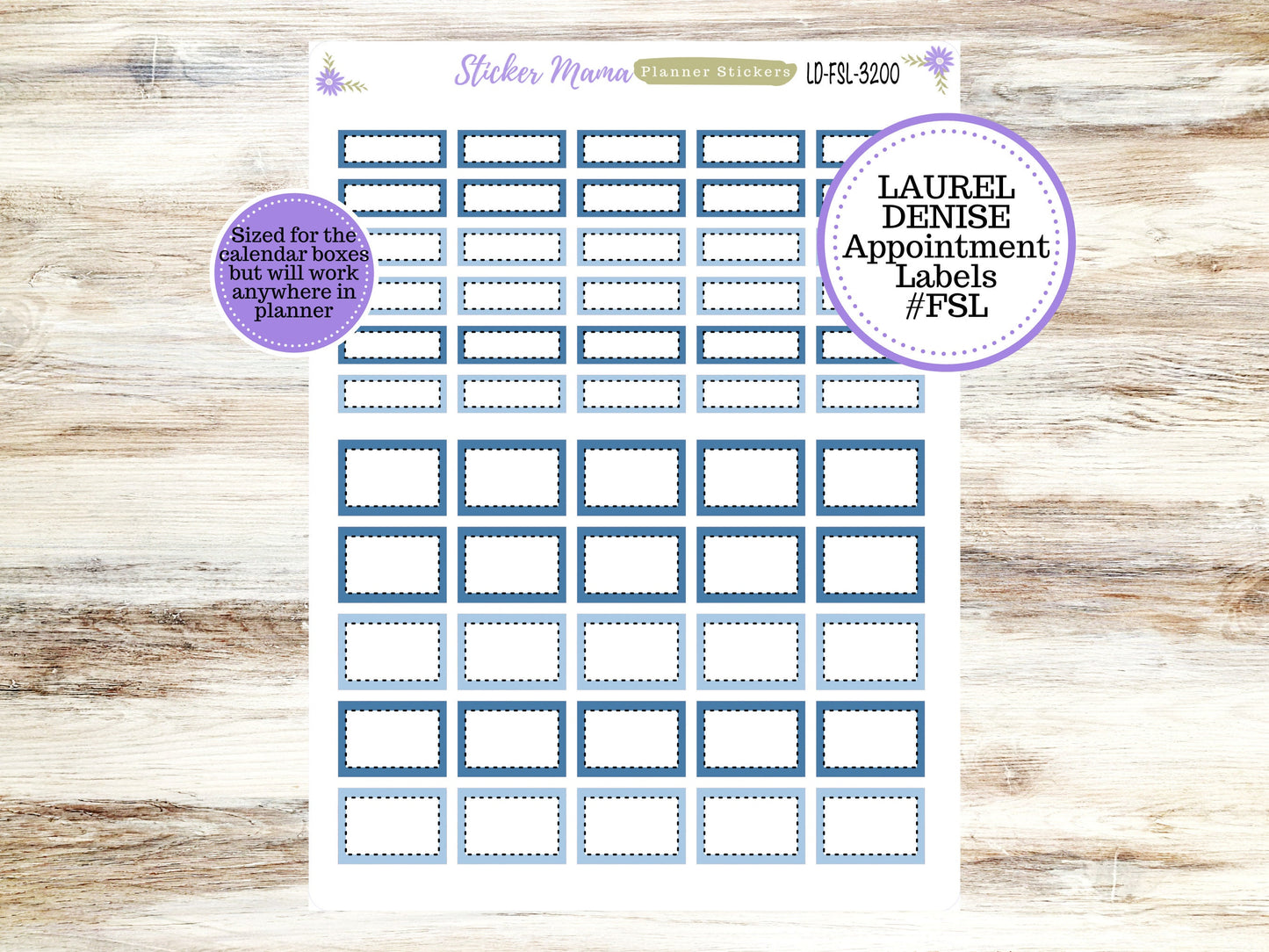 LAUREL DENISE PLANNER Kit #3200 || Laurel Denise Kit || Laurel Denise Stickers || Laurel Denise Horizontal Vertical || Cool Blue