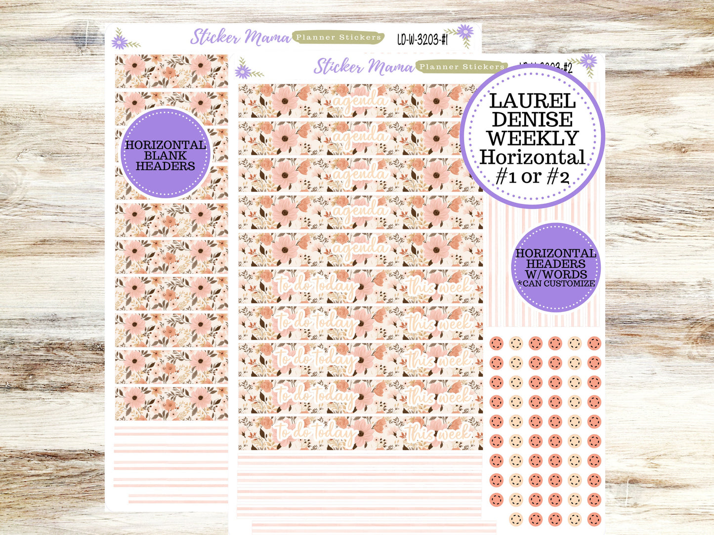 LAUREL DENISE PLANNER Kit #3203 || Laurel Denise Kit || Laurel Denise Stickers || Laurel Denise Horizontal Vertical || Pretty in Pink