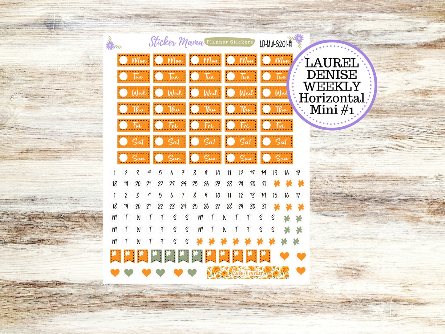 LAUREL DENISE MINI Planner Kit #3201 || Laurel Denise Kit || Laurel Denise Stickers || Laurel Denise Horizontal Vertical || Fall Colors