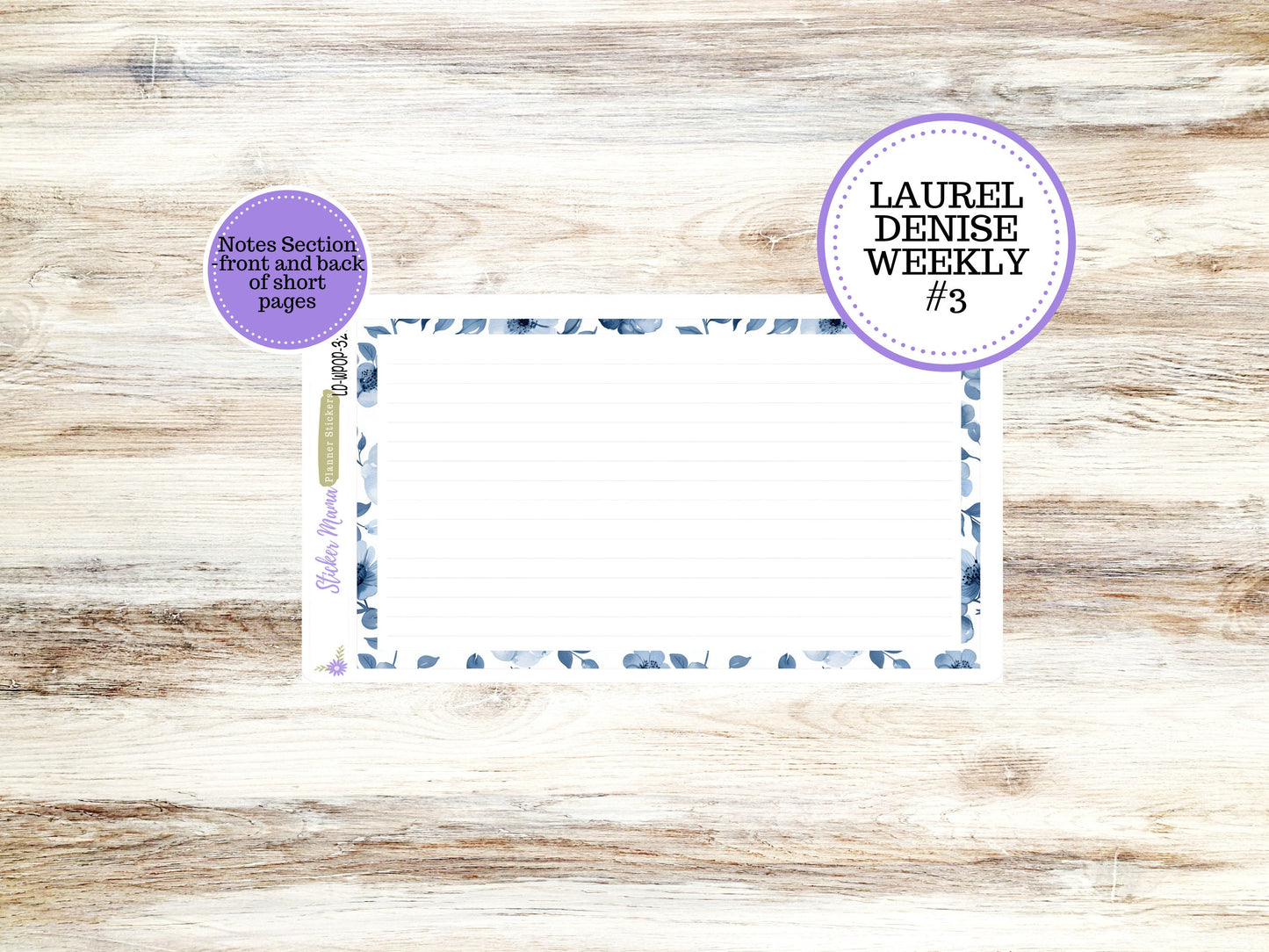 LAUREL DENISE PORTRAIT December Planner Kit #3200 || Cool Blue || Laurel Denise Kit || Laurel Denise Stickers ||  || Floral ld