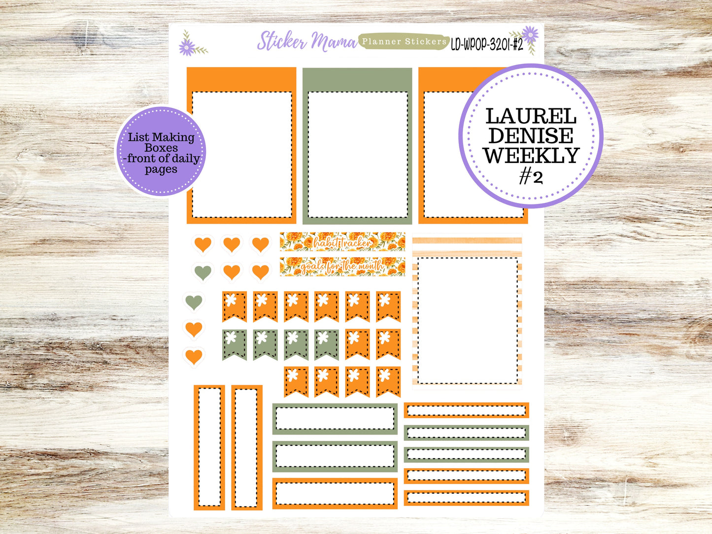 LAUREL DENISE PORTRAIT December Planner Kit #3201 || Fall Colors || Laurel Denise Kit || Laurel Denise Stickers ||  || Floral ld