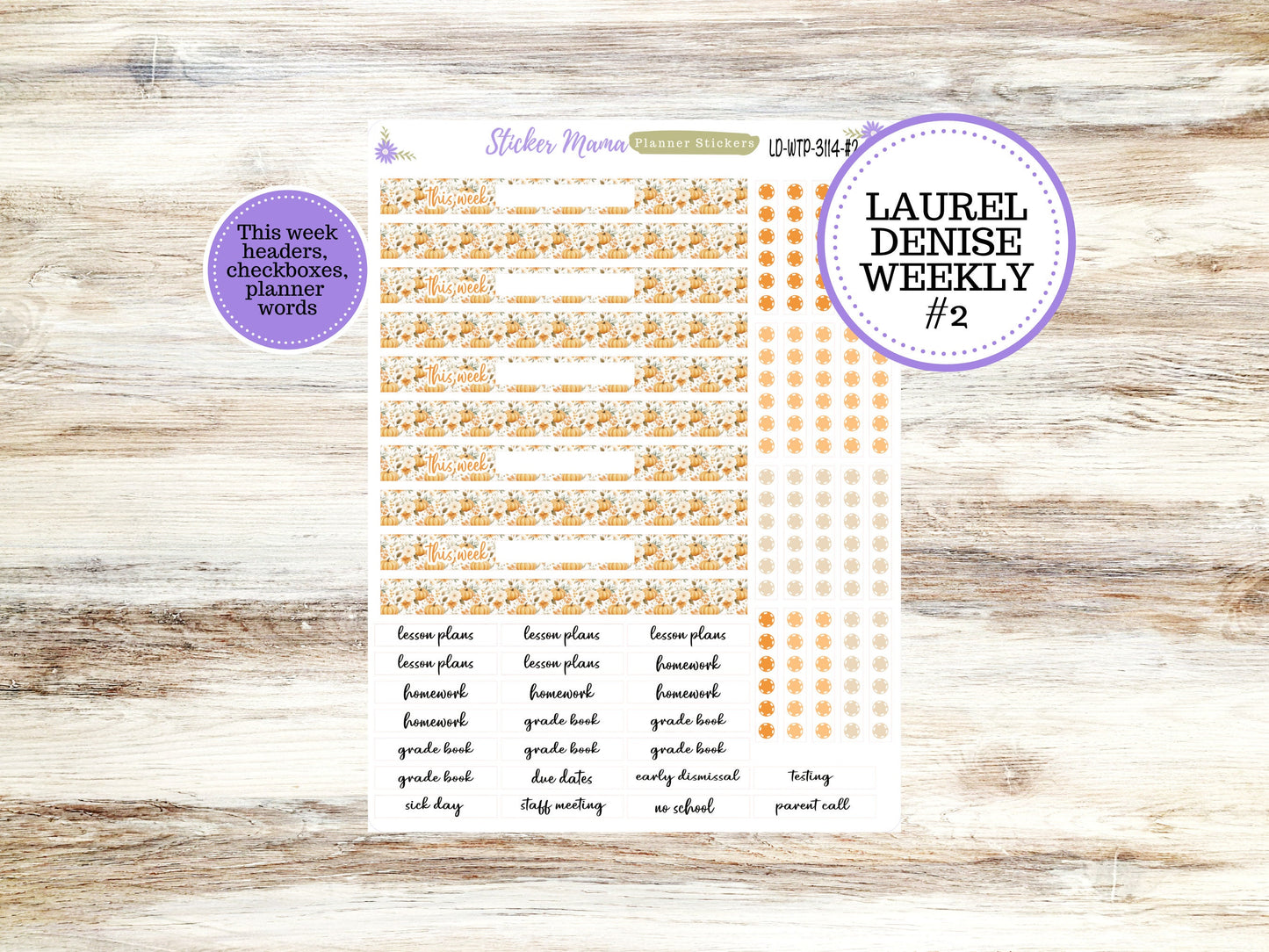 LAUREL DENISE TEACHER Planner Kit #3114 || Laurel Denise Kit || Laurel Denise Stickers || Laurel Denise Horizontal Vertical || September