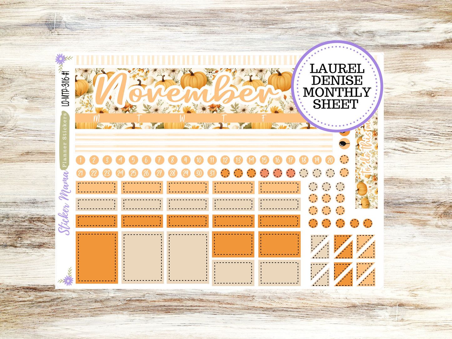 LAUREL DENISE TEACHER Planner Kit #3116 || Laurel Denise Kit || Laurel Denise Stickers || Laurel Denise Horizontal Vertical || November