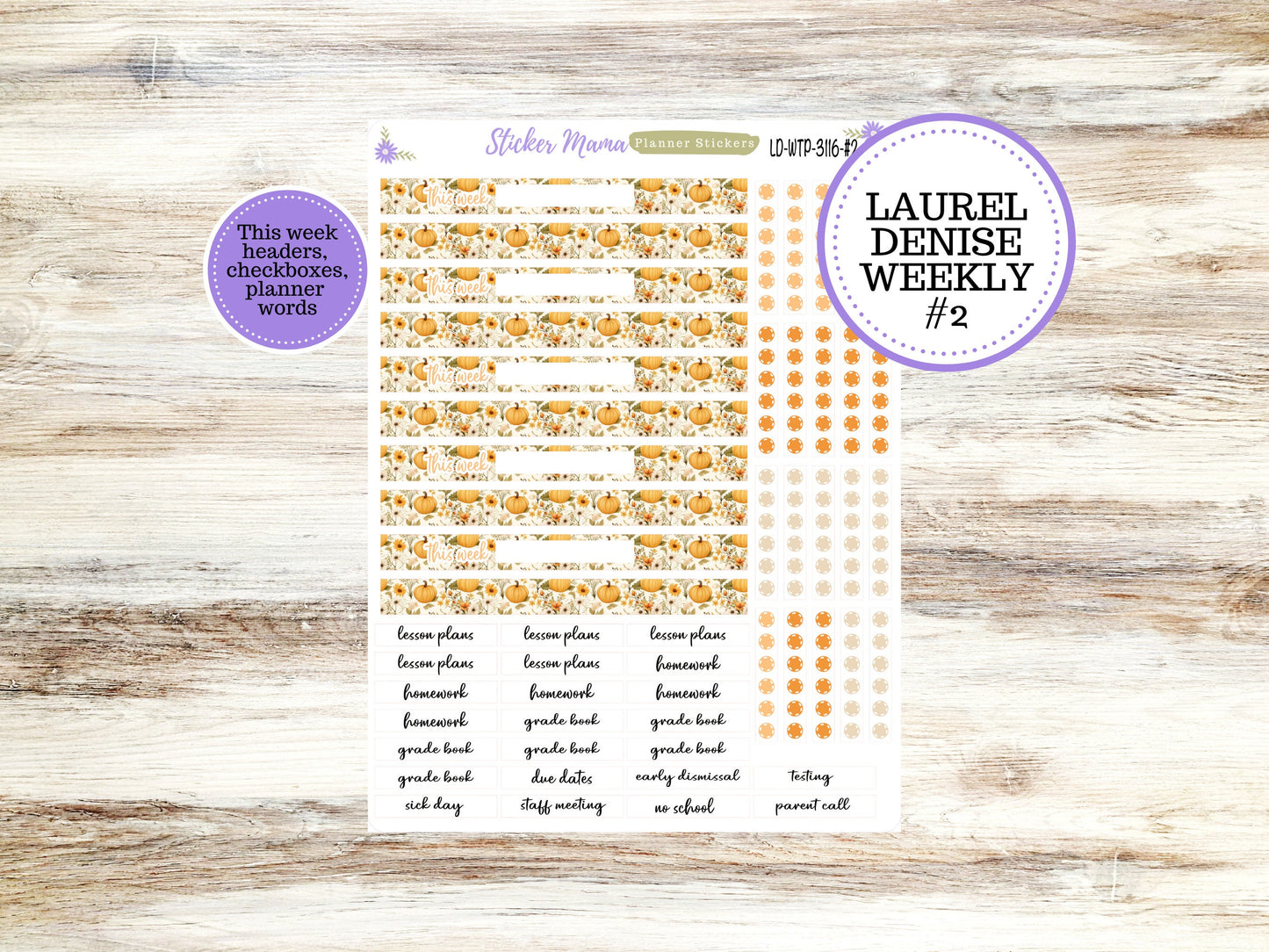 LAUREL DENISE TEACHER Planner Kit #3116 || Laurel Denise Kit || Laurel Denise Stickers || Laurel Denise Horizontal Vertical || November