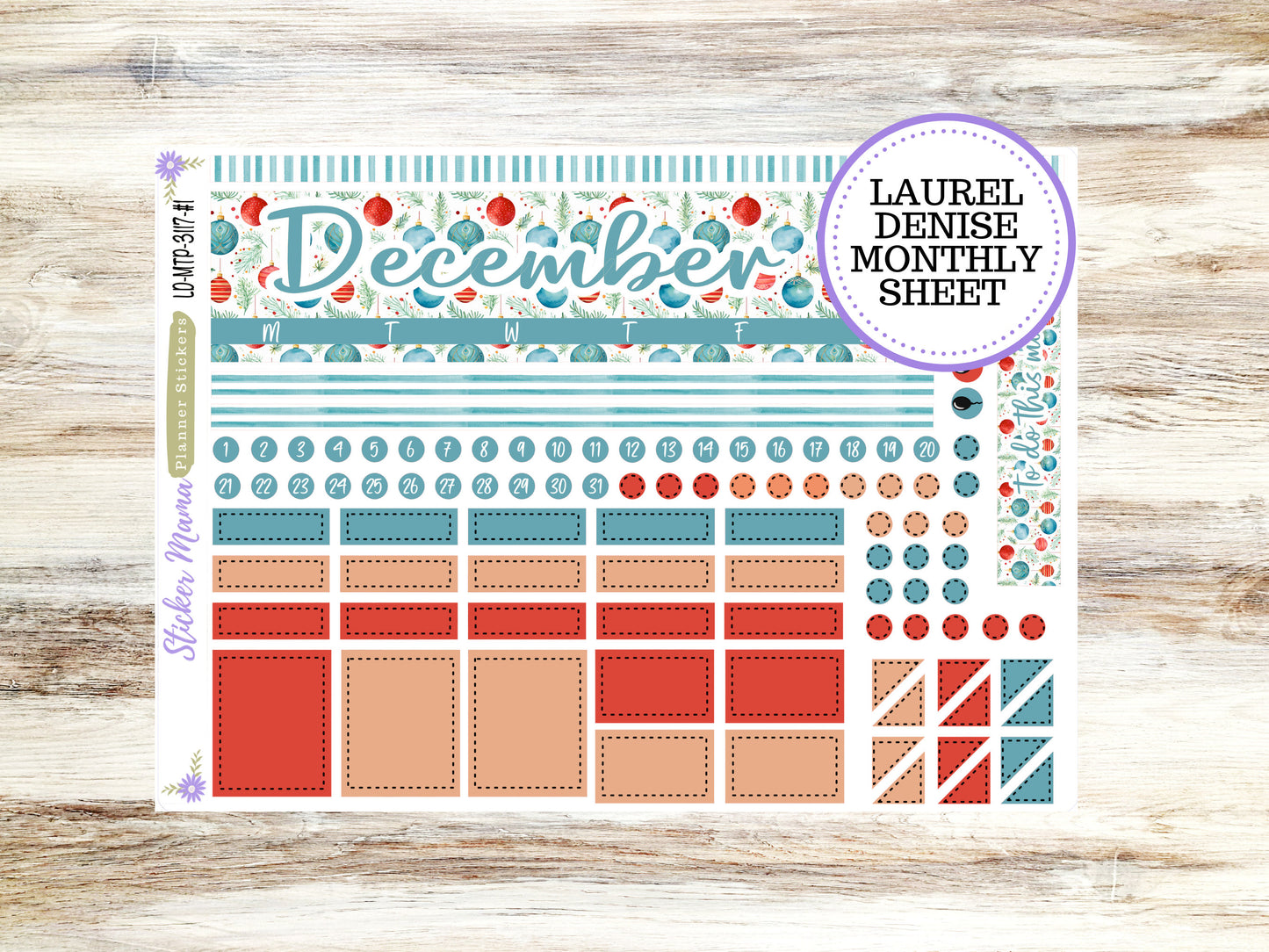 LAUREL DENISE TEACHER Planner Kit #3117 || Laurel Denise Kit || Laurel Denise Stickers || Laurel Denise Horizontal Vertical || December