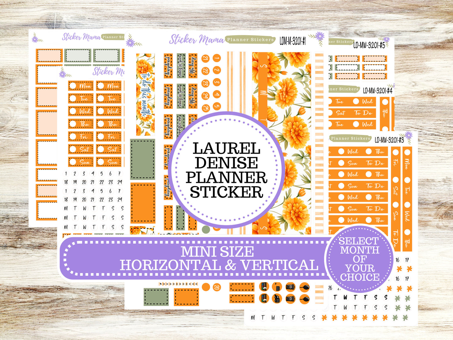 LAUREL DENISE MINI Planner Kit #3201 || Laurel Denise Kit || Laurel Denise Stickers || Laurel Denise Horizontal Vertical || Fall Colors