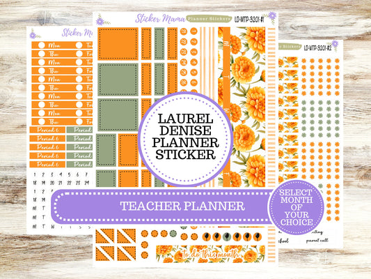 LAUREL DENISE TEACHER Planner Kit #3201 ||Fall Colors ||Laurel Denise Kit || Laurel Denise Stickers || Laurel Denise Horizontal Vertical ||