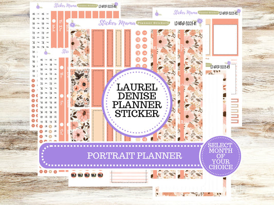 LAUREL DENISE PORTRAIT Any Month Planner Kit #3203 || Pretty in Pink || Laurel Denise Kit || Laurel Denise Stickers ||  || Floral ld