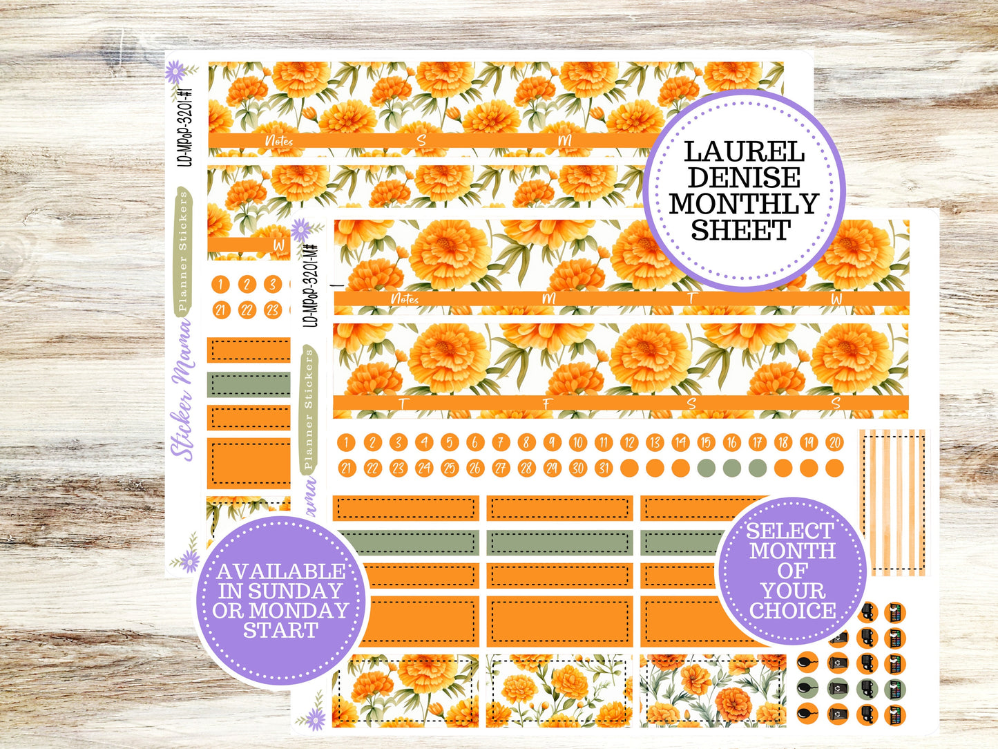 LAUREL DENISE PORTRAIT December Planner Kit #3201 || Fall Colors || Laurel Denise Kit || Laurel Denise Stickers ||  || Floral ld