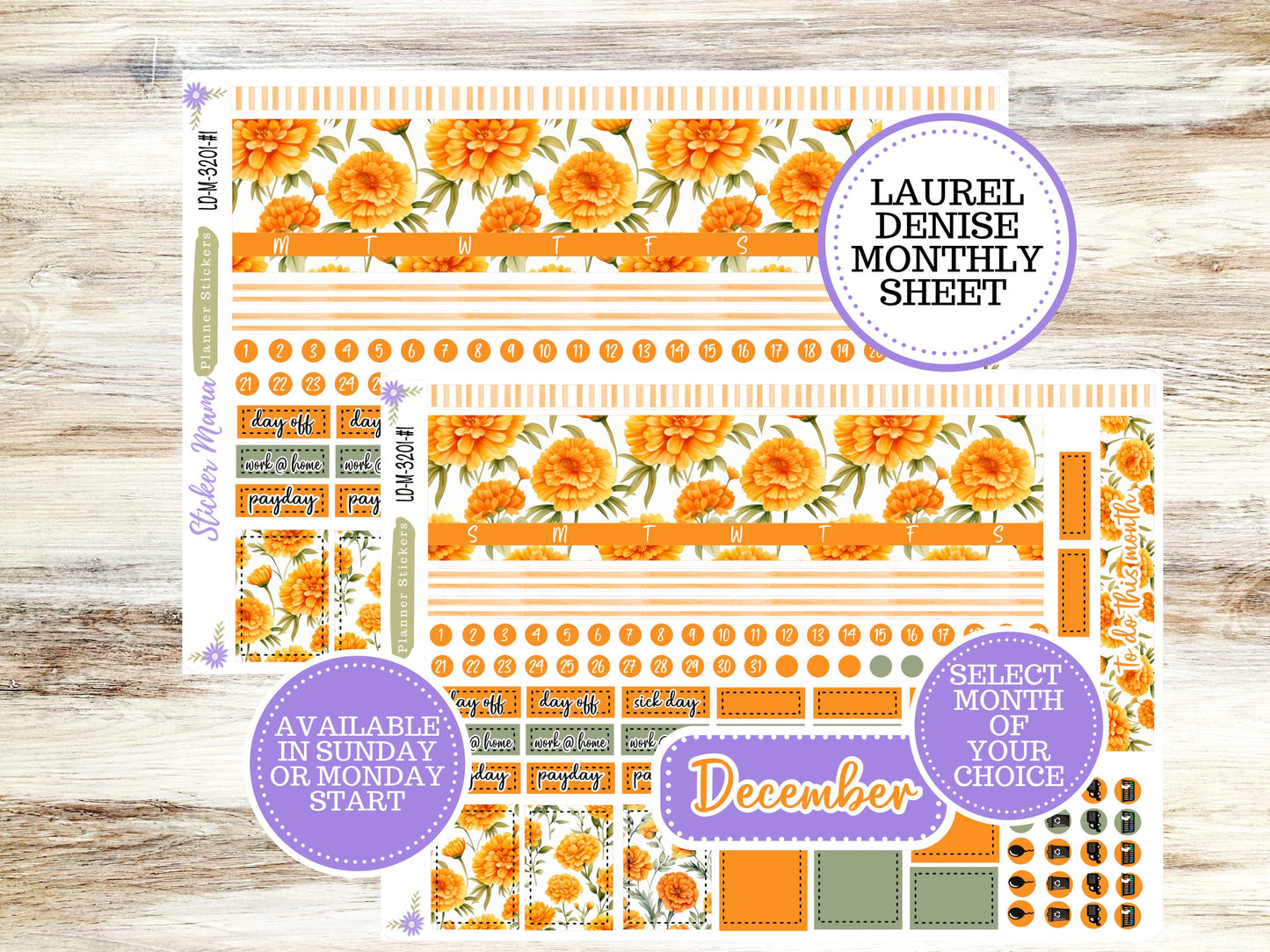 LAUREL DENISE PLANNER Kit #3201 || Laurel Denise Kit || Laurel Denise Stickers || Laurel Denise Horizontal Vertical || Fall Colors