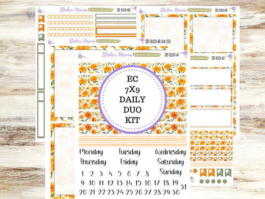 ERIN CONDREN Daily Duo 7x9-Kit #3201 || Fall Colors || Erin Condren Planner Stickers - Daily Duo 7x9 Planner - Daily Duo Stickers