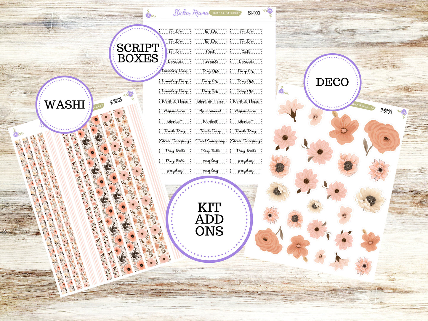 ERIN CONDREN Daily Duo 7x9-Kit #3203 || Pretty in Pink || Erin Condren Planner Stickers - Daily Duo 7x9 Planner - Daily Duo Stickers