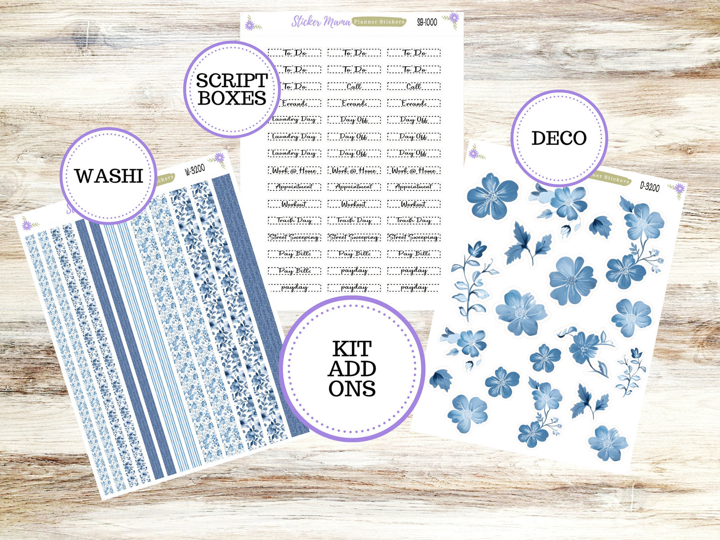 ERIN CONDREN WK-3200 || Cool Blue  || Weekly Planner Kit || Erin Condren || Hourly Planner Kit || Vertical Planner Kit