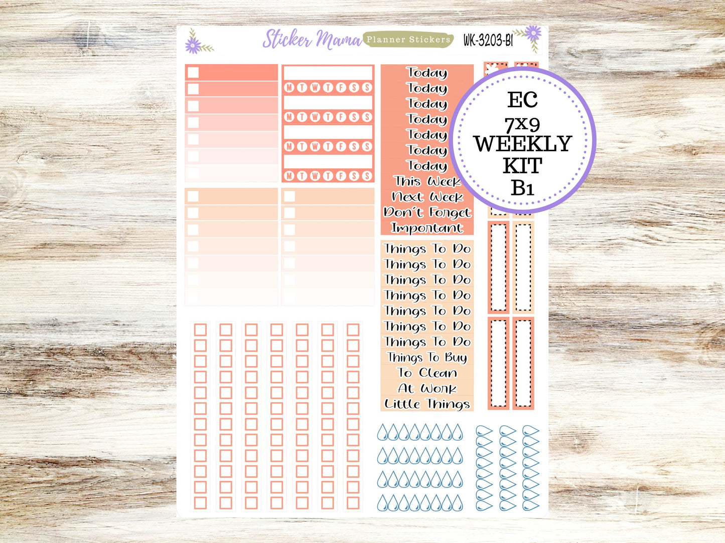 ERIN CONDREN WK-3203 || Pretty in Pink || Weekly Planner Kit || Erin Condren || Hourly Planner Kit || Vertical Planner Kit